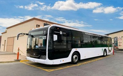 The first pilot that will give place to 110 electric buses in Nuevo León, Mexico, is already circulating