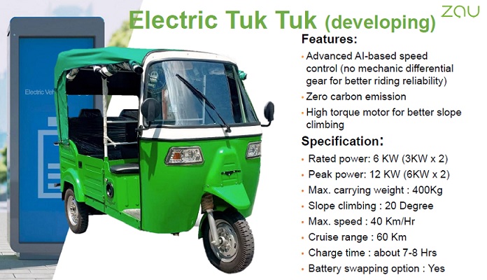 Características de los eTuk Tuks.
